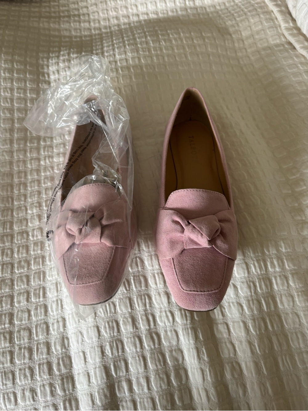 Talbots Pink Suede Knot Loafers